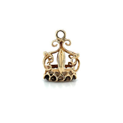 9ct Yellow Gold Smoky Gemstone Fob Charm