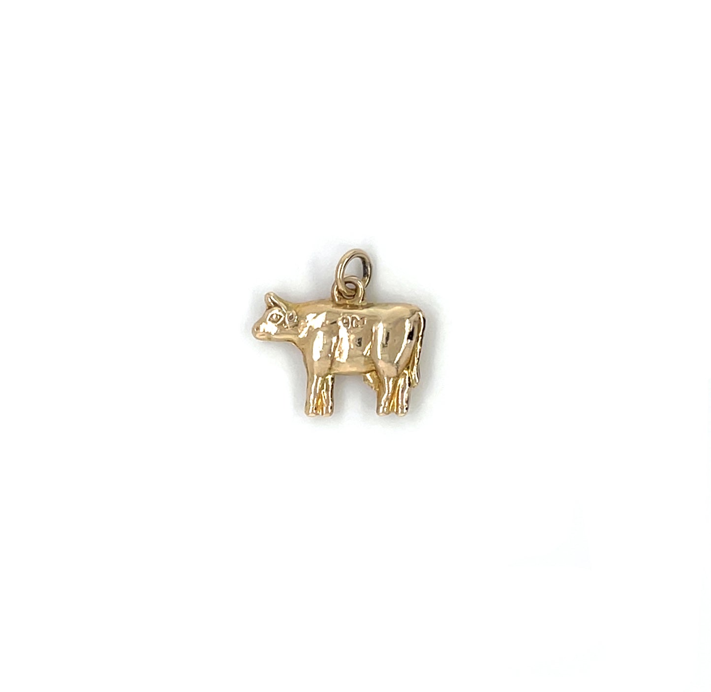9ct Yellow Gold Cow Charm