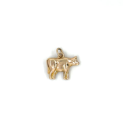 9ct Yellow Gold Cow Charm