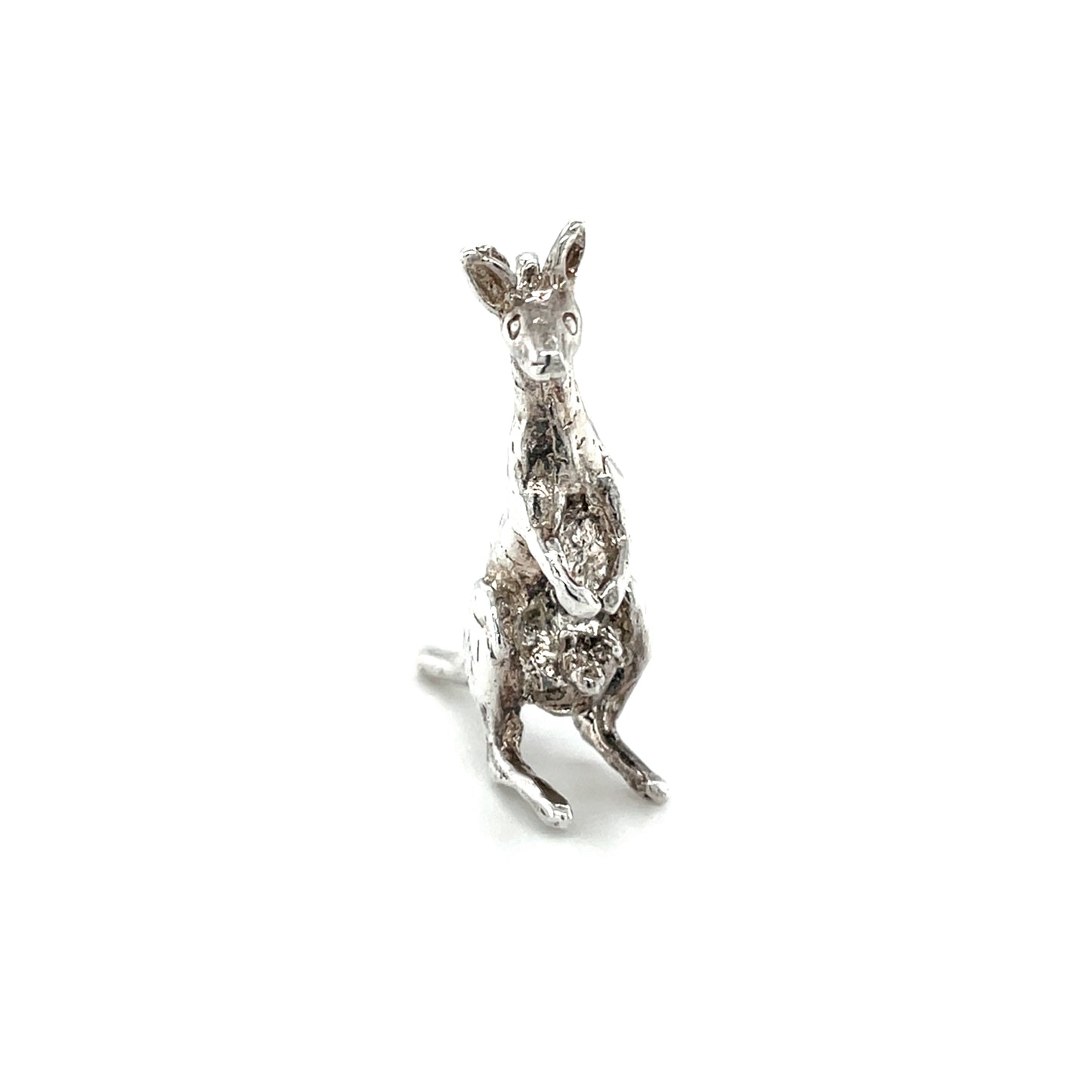 Silver Kangaroo & Joey Charm