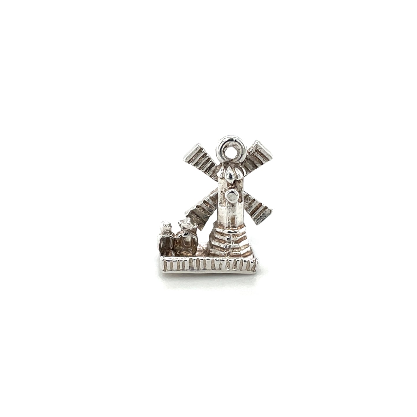 Silver Windmill & Couple Charm