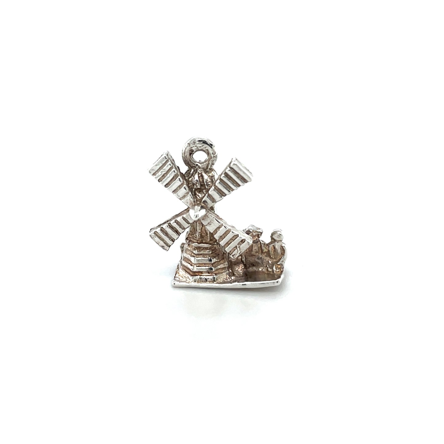 Silver Windmill & Couple Charm