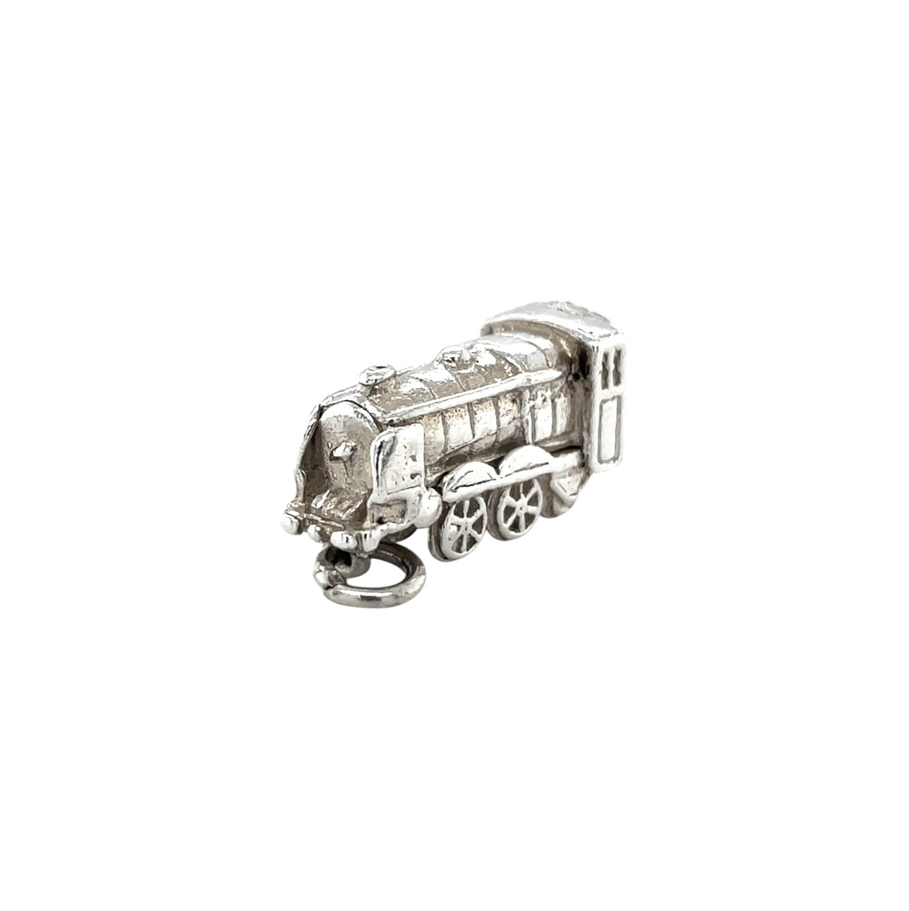 Silver Steam Train Charm