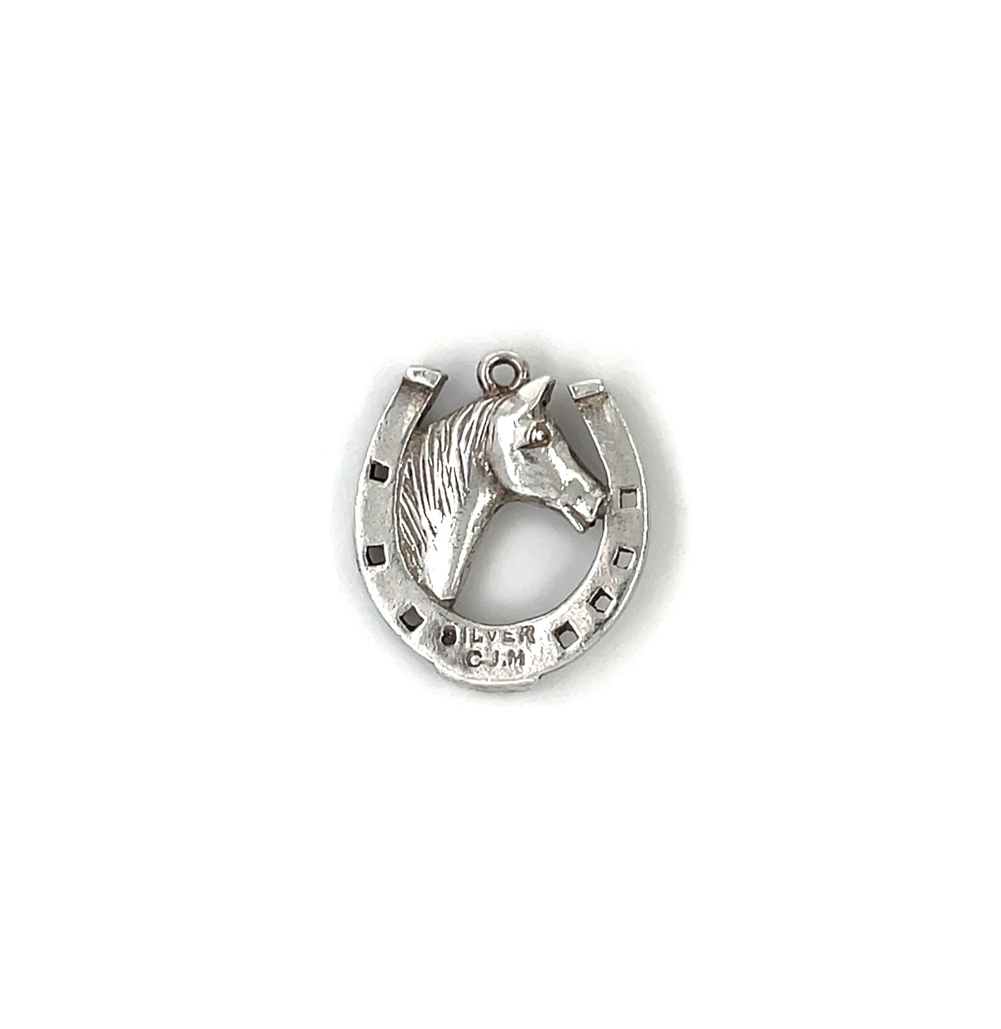 Silver Horse & Horseshoe Charm