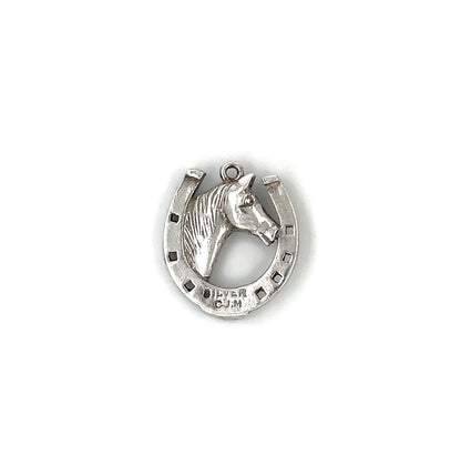 Silver Horse & Horseshoe Charm