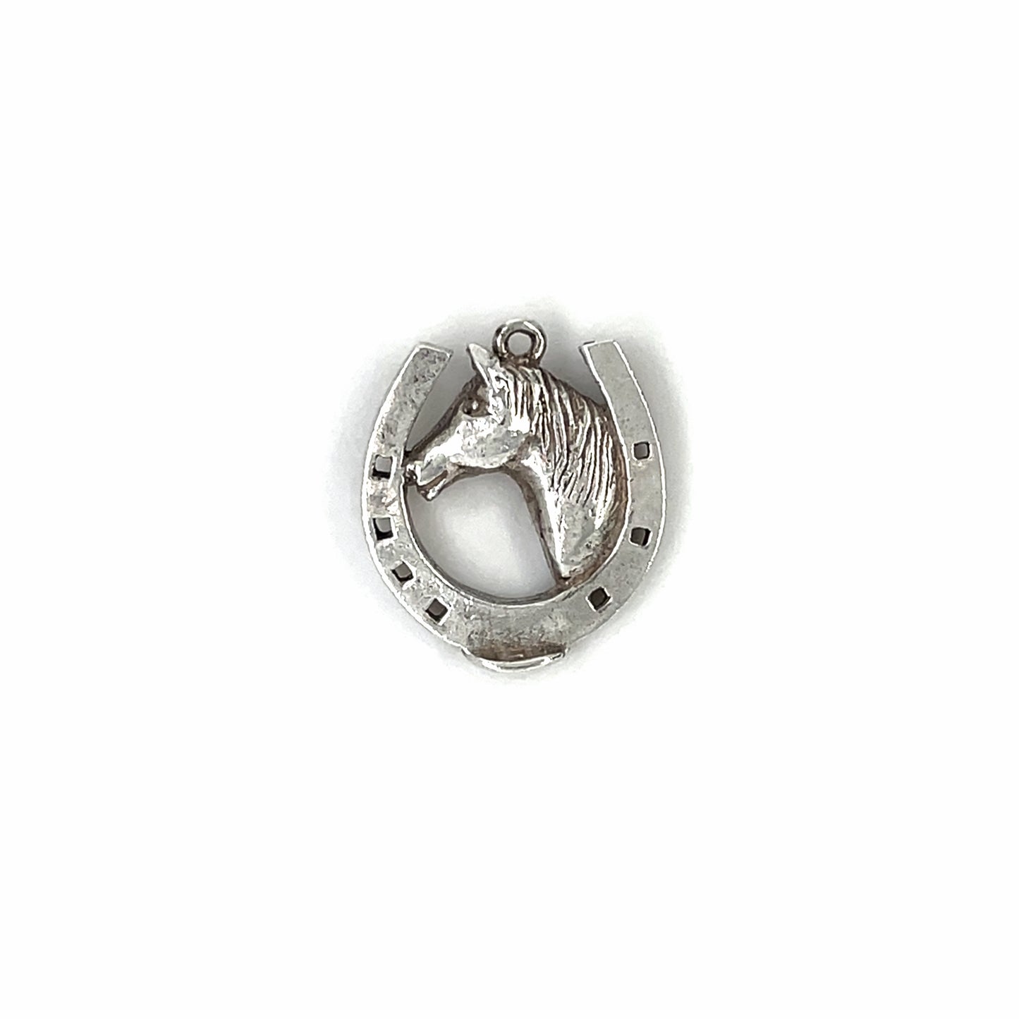 Silver Horse & Horseshoe Charm