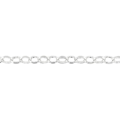 Silver Long Oval Filed Belcher Chain Neckalce (22")