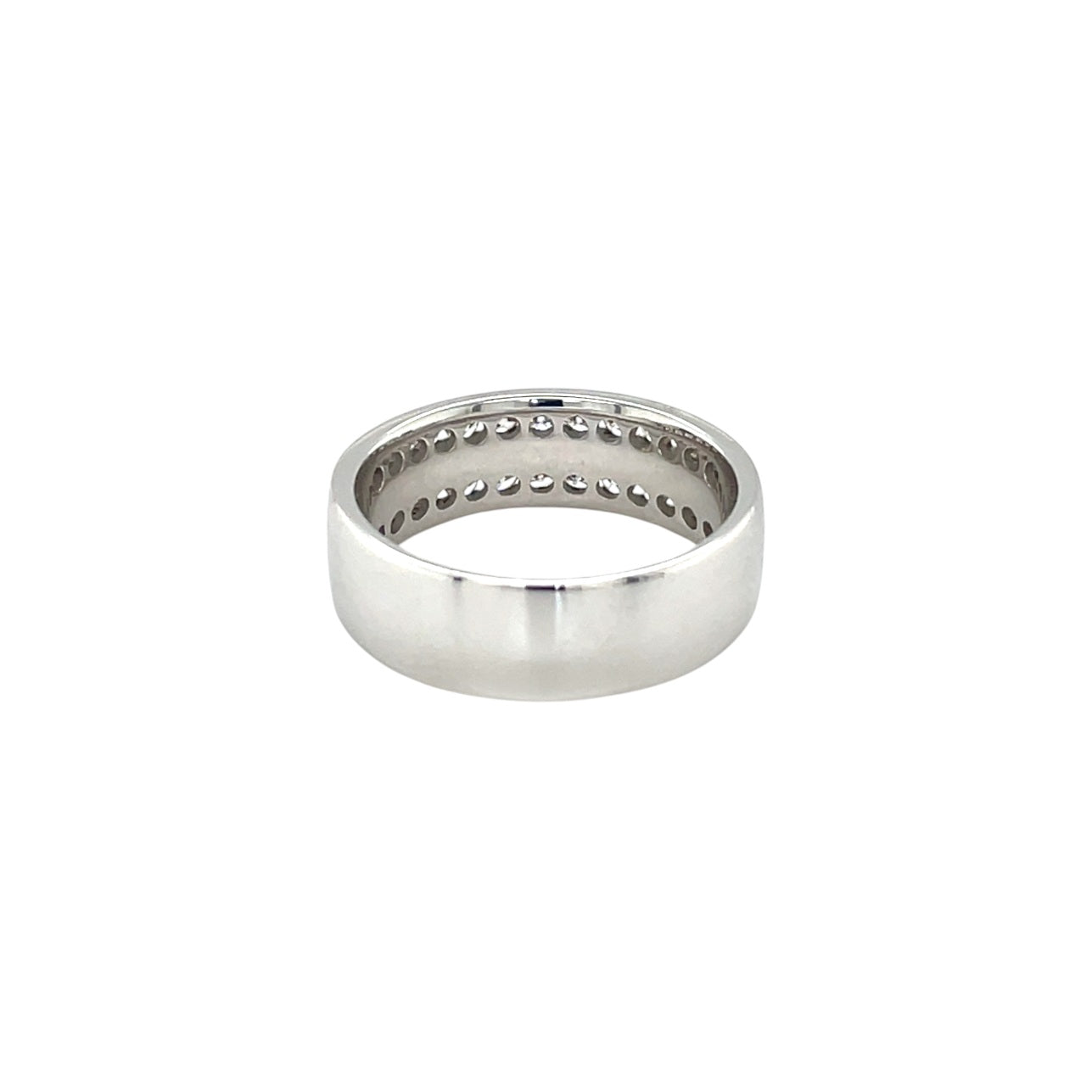 18ct White Gold Double Row Diamond Half-Set Eternity Ring (N)