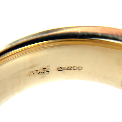 18ct Yellow Gold Double Row Princess-Cut Diamond Half-Set Eternity Ring (M)