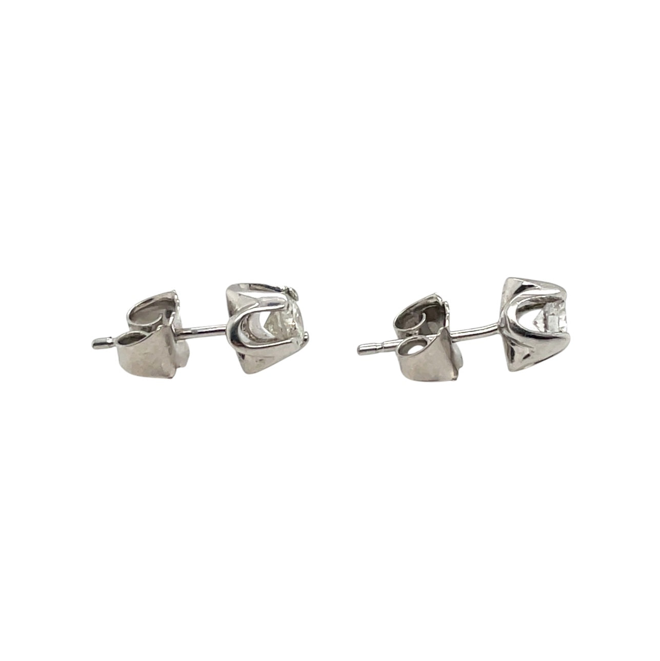 14ct White Gold Diamond Stud Earrings