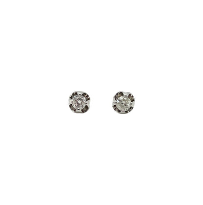 14ct White Gold Diamond Stud Earrings