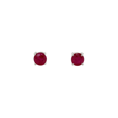 18ct White Gold Ruby Stud Earrings