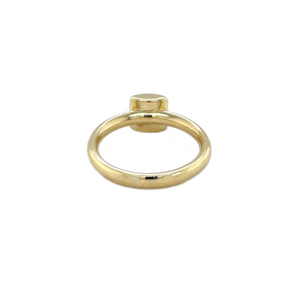 18ct Yellow Gold Princess-Cut Diamond Rubover Ring (Q)