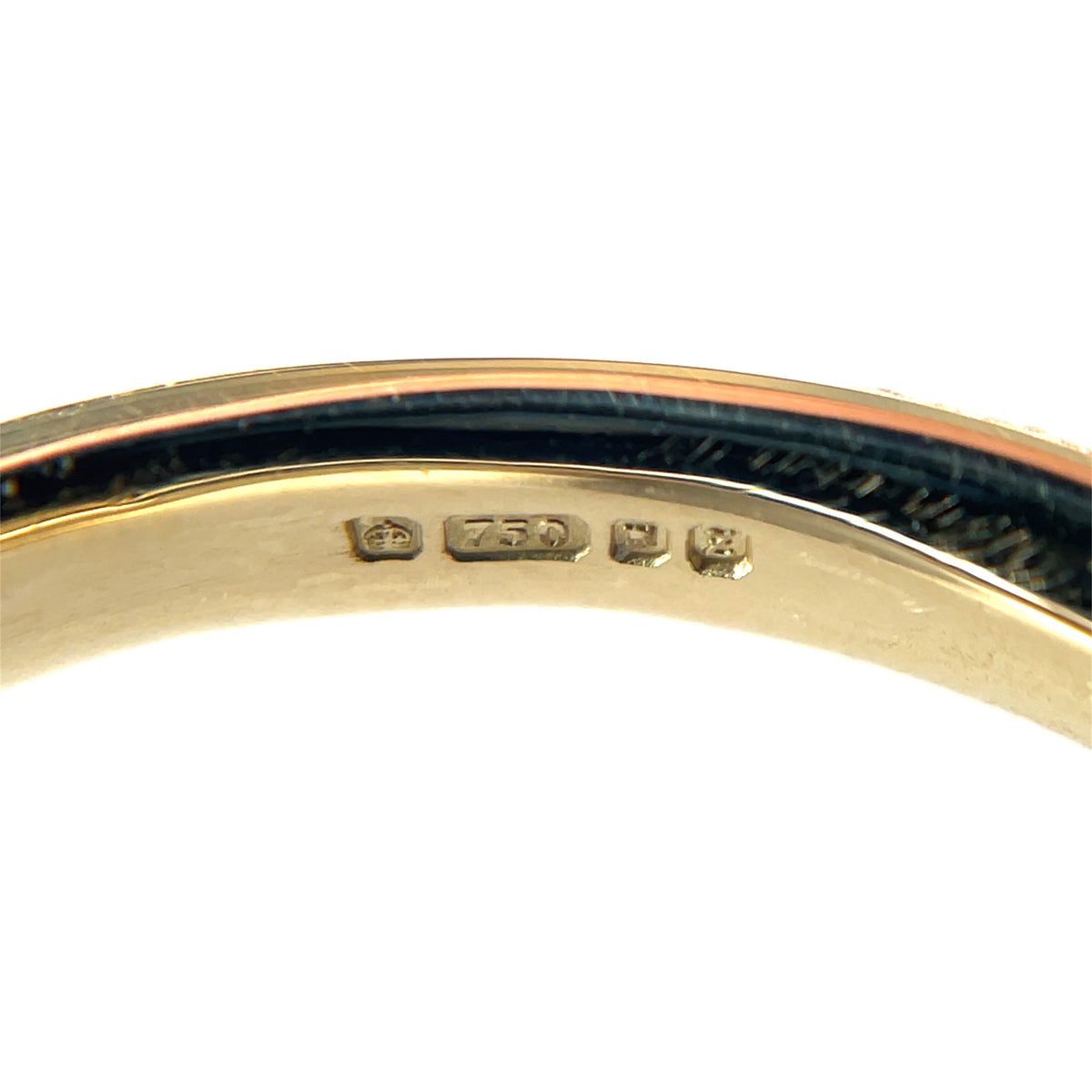 18ct Yellow Gold Princess-Cut Diamond Rubover Ring (Q)