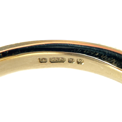 18ct Yellow Gold Princess-Cut Diamond Rubover Ring (Q)