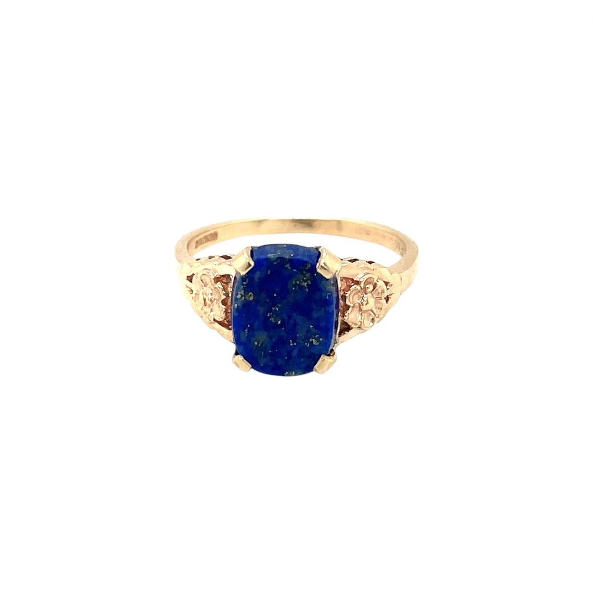 9ct Yellow Gold Lapis Lazuli & Diamond Ring (N1/2)