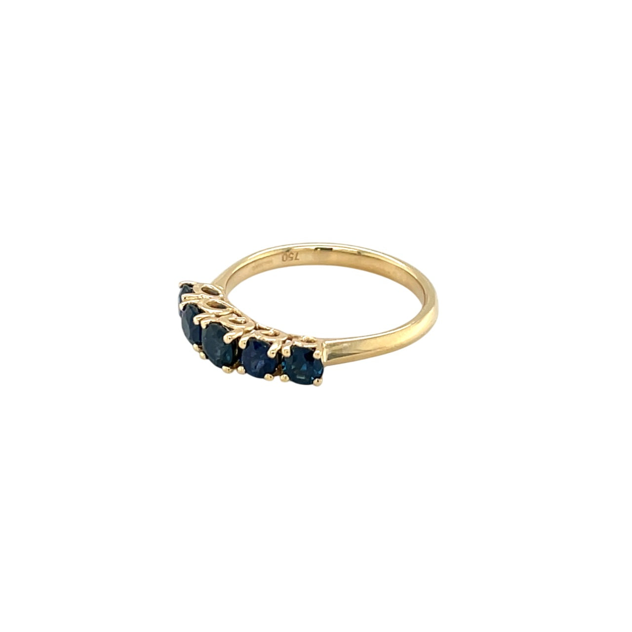 18ct Yellow Gold Blue Sapphire Five-Stone Ring (M)