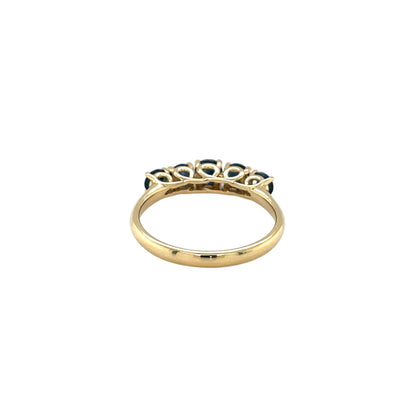 18ct Yellow Gold Blue Sapphire Five-Stone Ring (M)