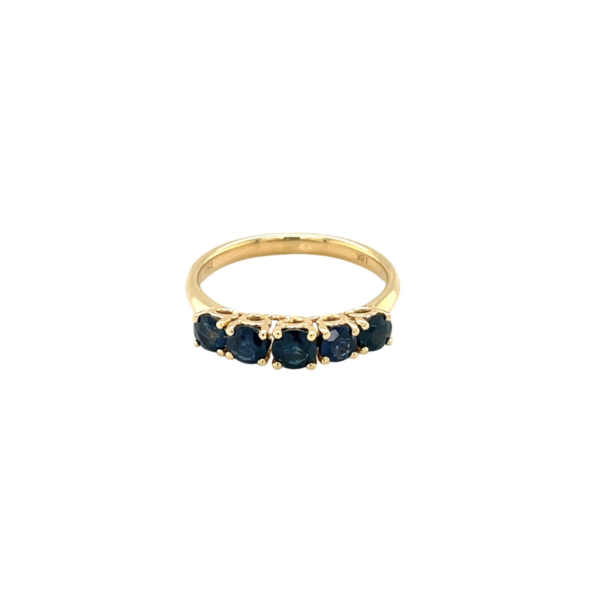 18ct Yellow Gold Blue Sapphire Five-Stone Ring (M)