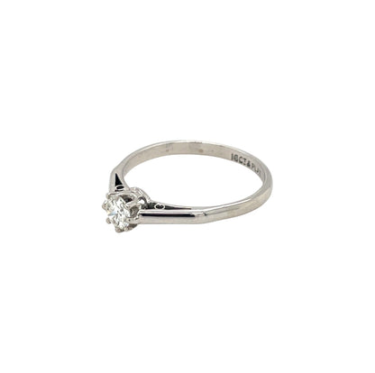 18ct White Gold & Platinum Single Diamond Ring (N)