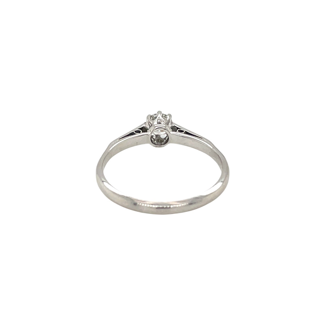 18ct White Gold & Platinum Single Diamond Ring (N)