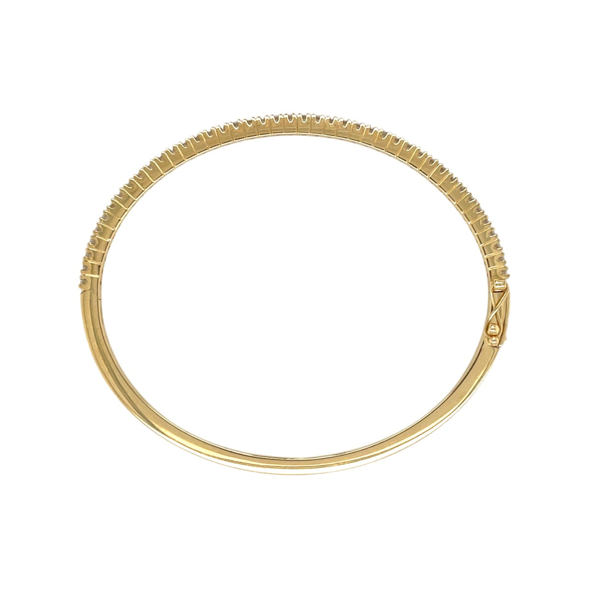 18ct Yellow Gold Diamond Oval Bangle