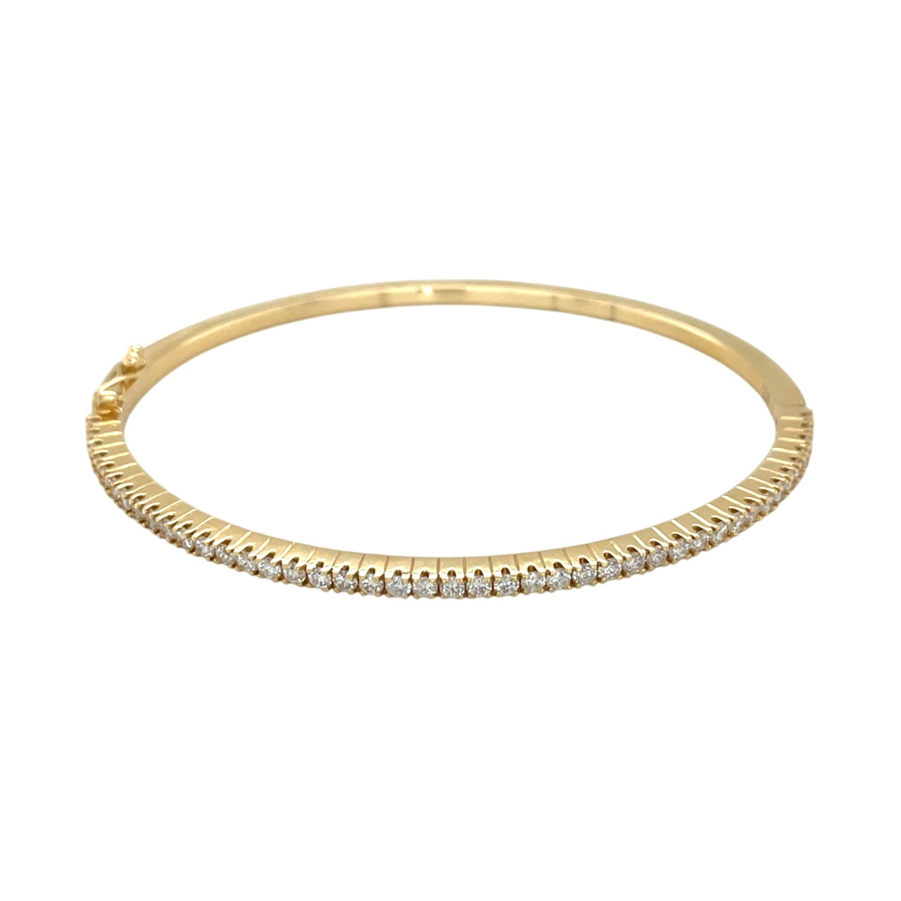 18ct Yellow Gold Diamond Oval Bangle