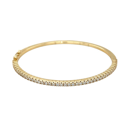 18ct Yellow Gold Diamond Oval Bangle