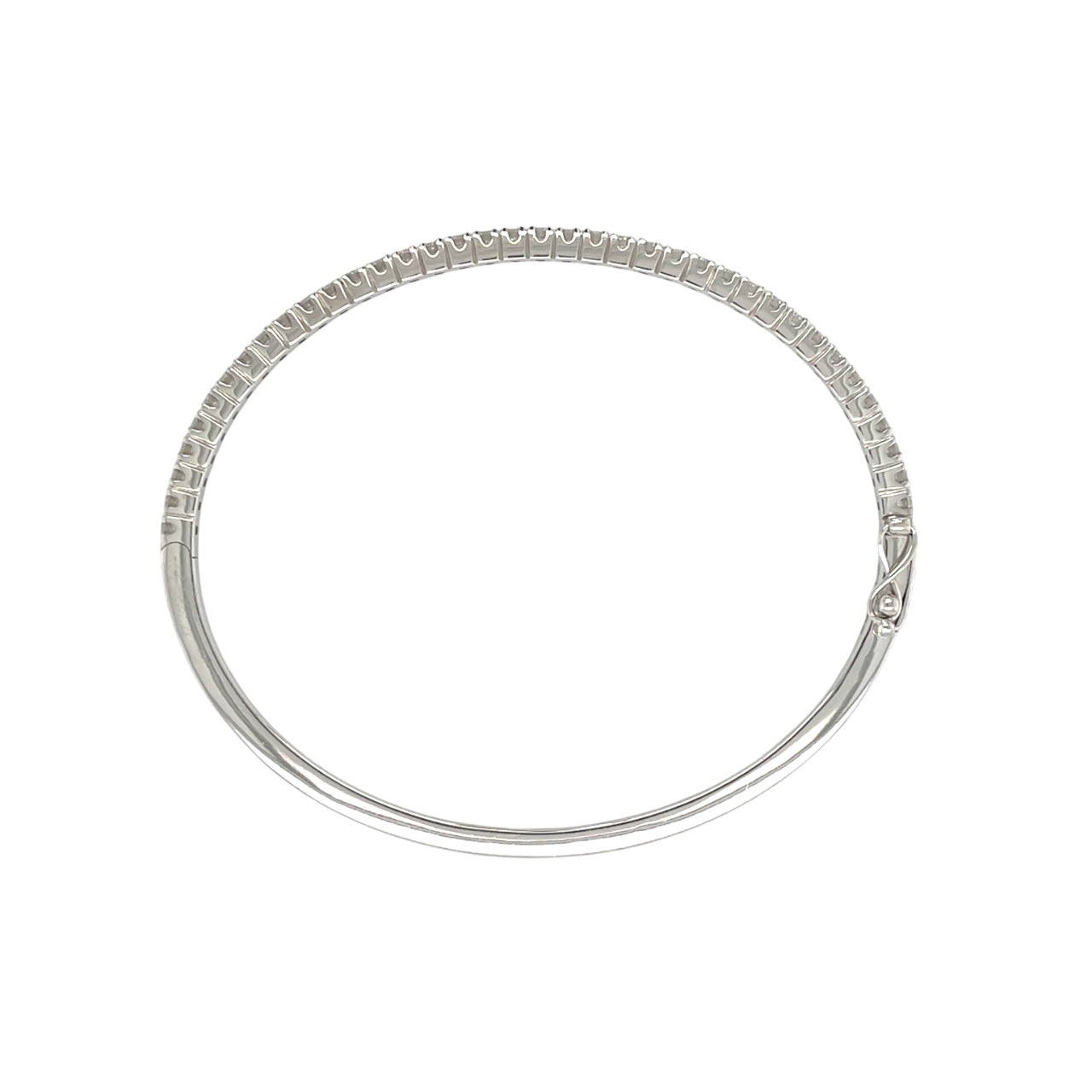 18ct White Gold Diamond Oval Bangle