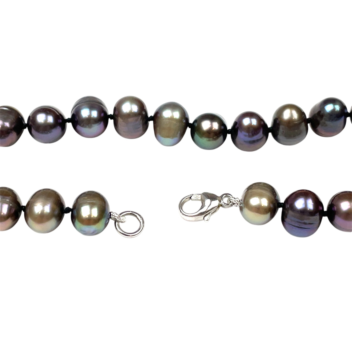 9ct White Gold Freshwater Coloured Pearl Necklace (16")
