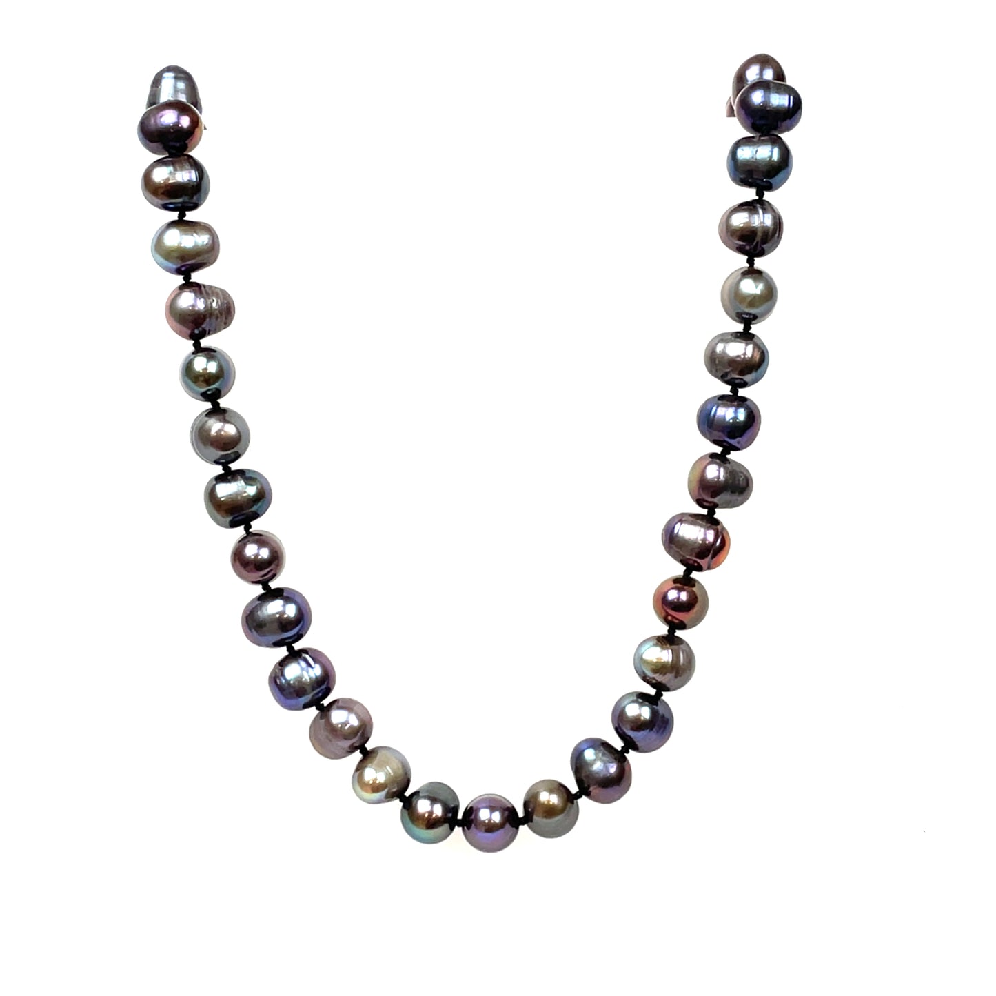 9ct White Gold Freshwater Coloured Pearl Necklace (16")
