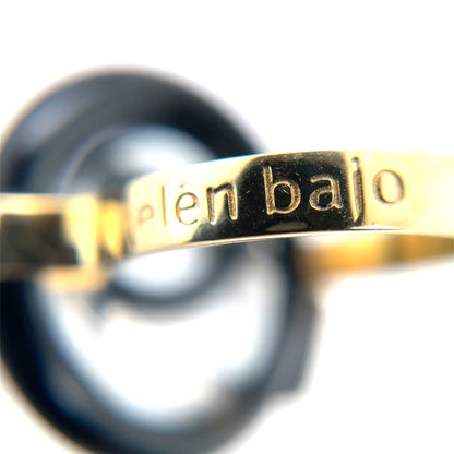 18ct Yellow & White Gold Helen Bajo Onyx Ring (L1/2)