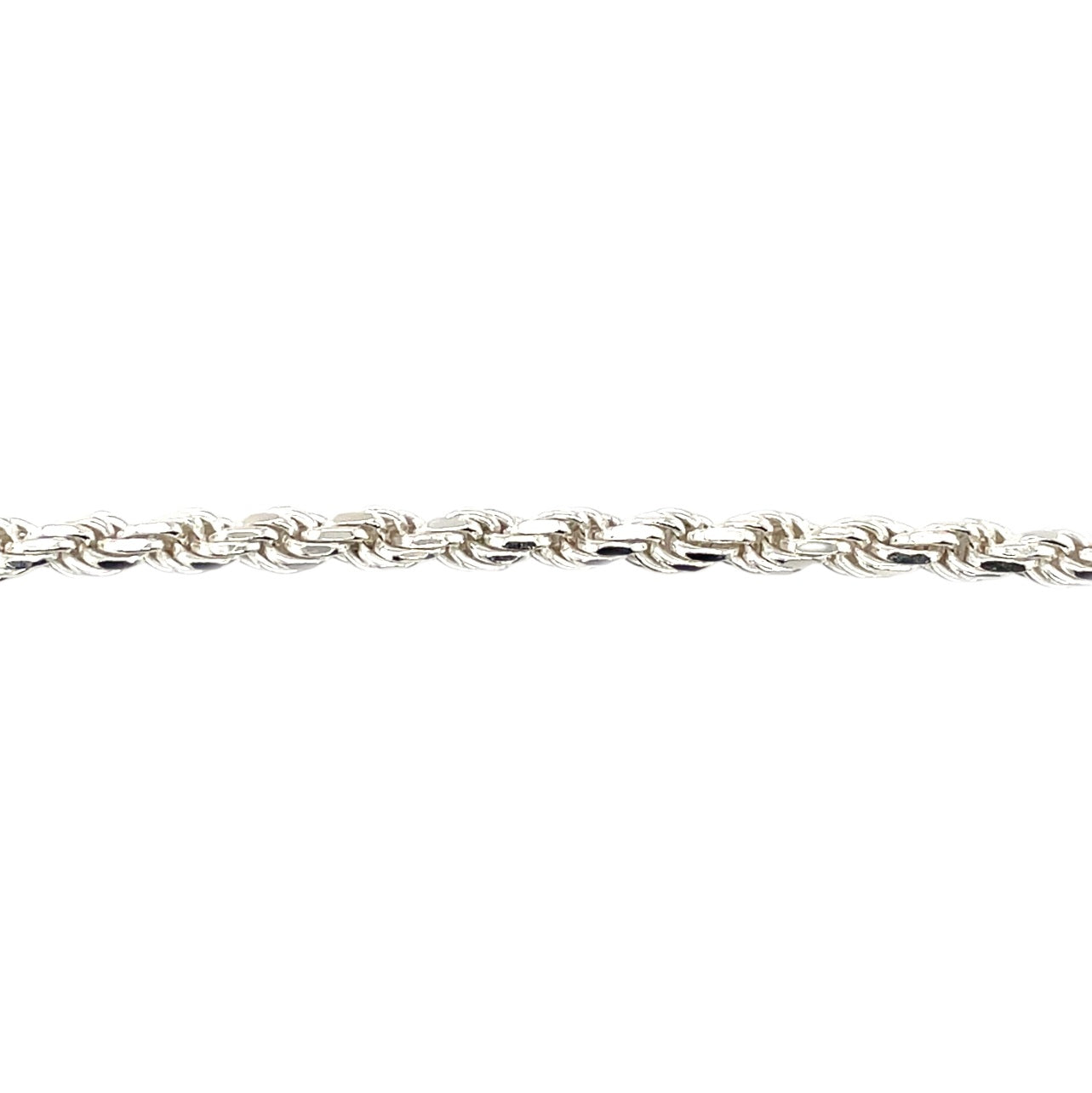 Silver Filed Rope Chain (24")