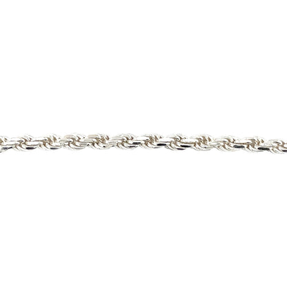 Silver Filed Rope Chain (24")