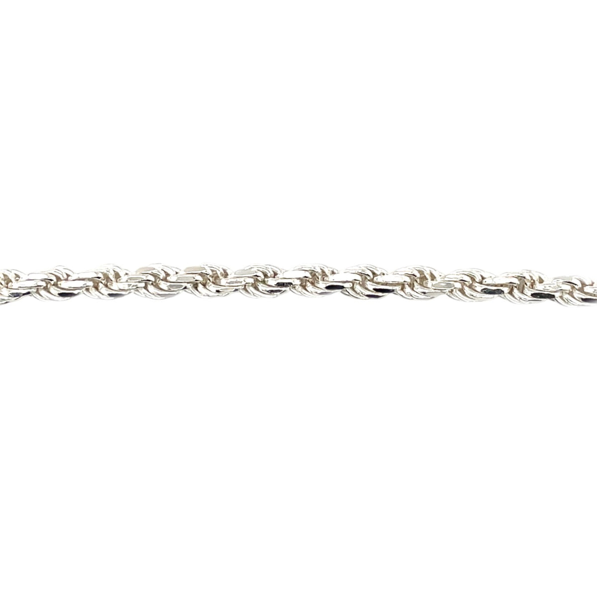 Silver Filed Rope Chain (22")