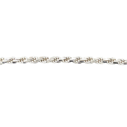 Silver Filed Rope Chain (22")