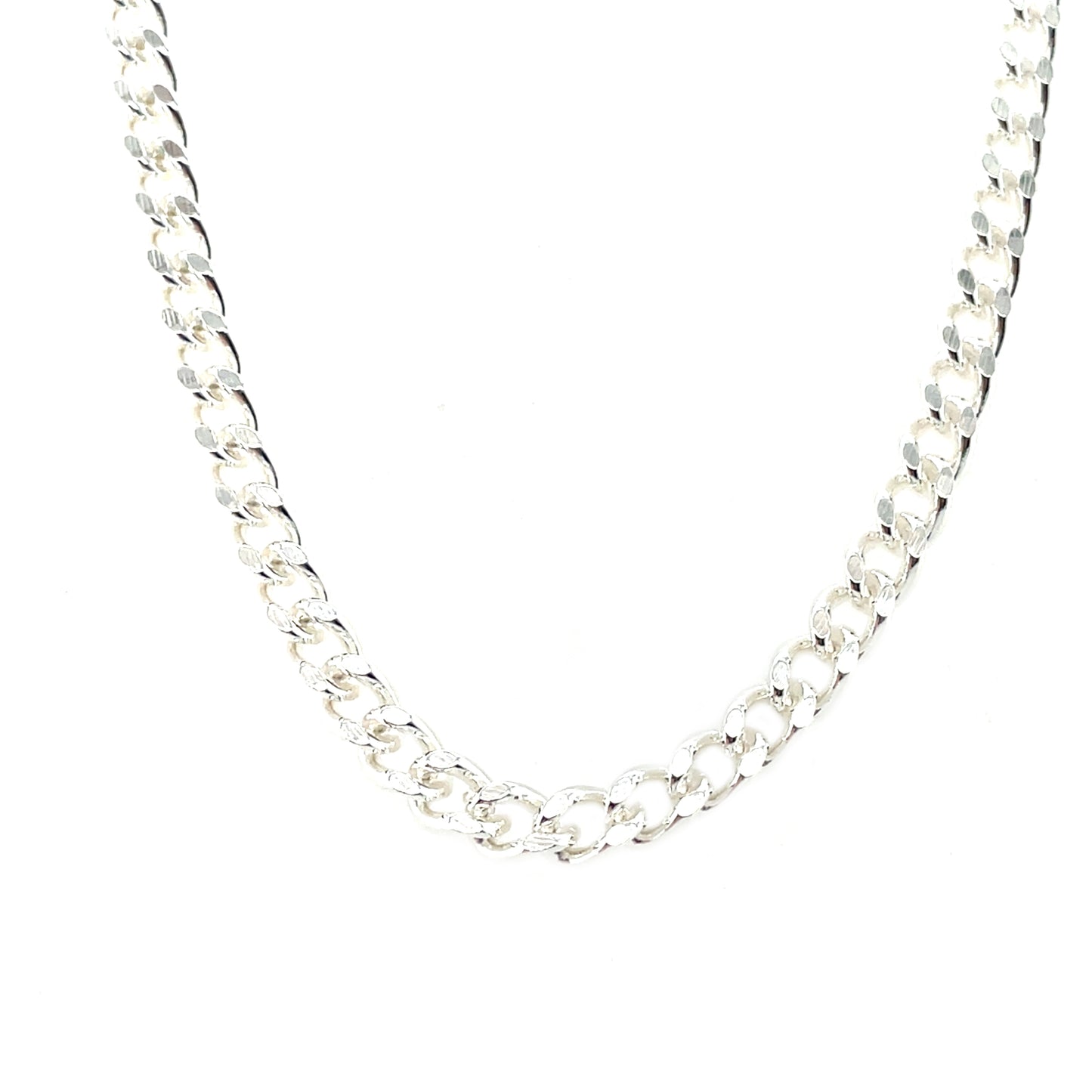 Silver Filed Curb Chain (24")