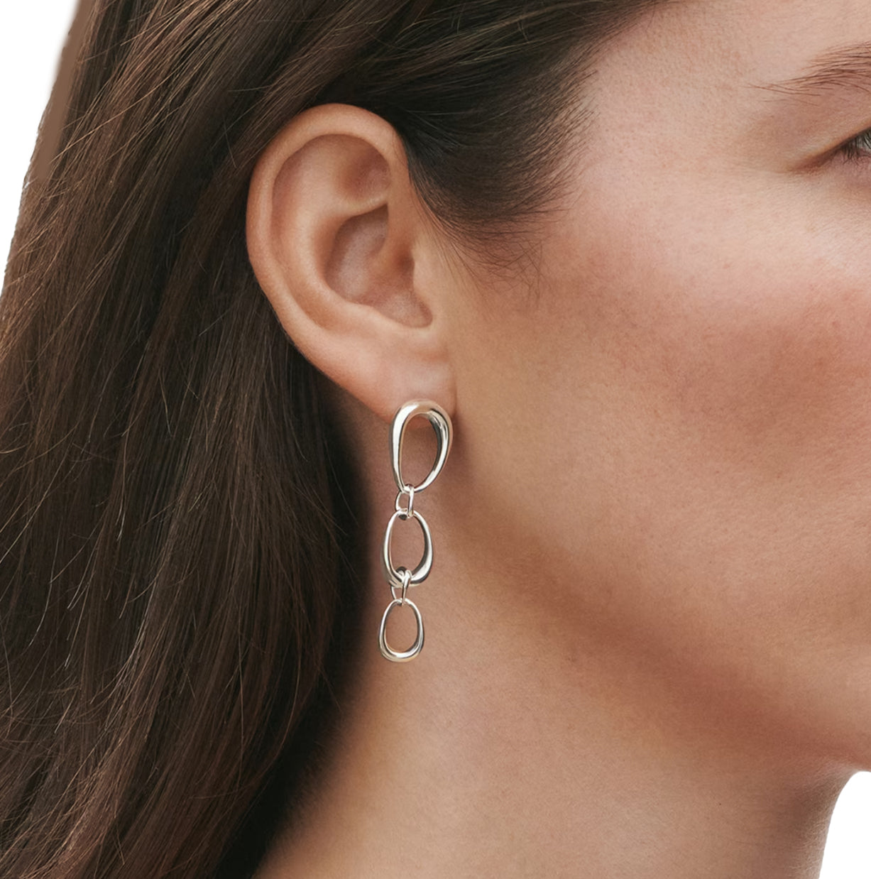 Georg Jensen Offspring Silver 3 Hoop Earrings