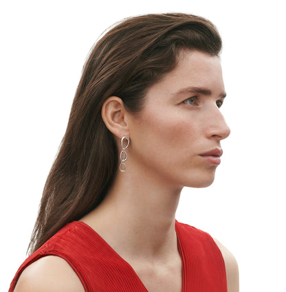 Georg Jensen Offspring Silver 3 Hoop Earrings