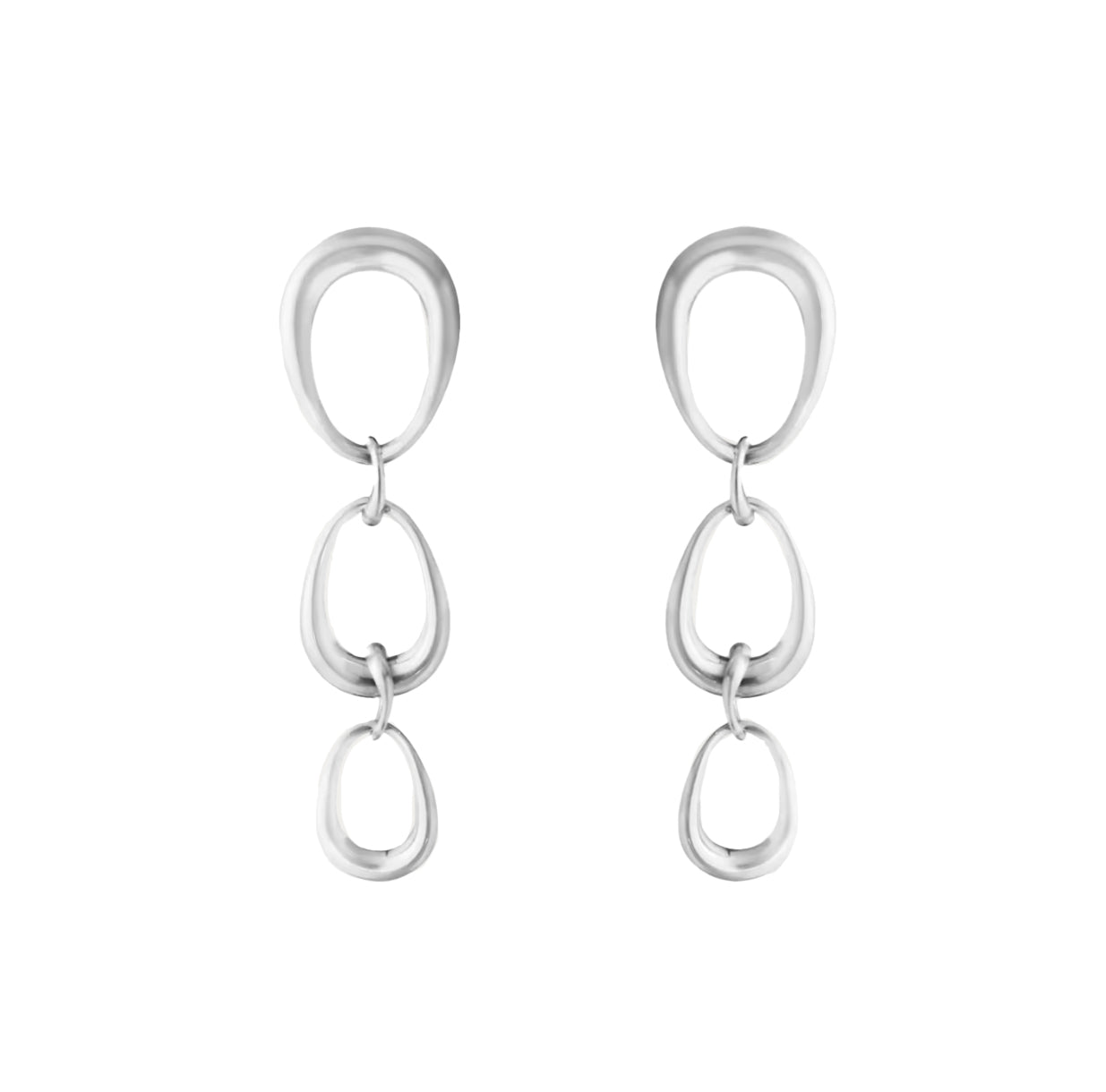 Georg Jensen Offspring Silver 3 Hoop Earrings