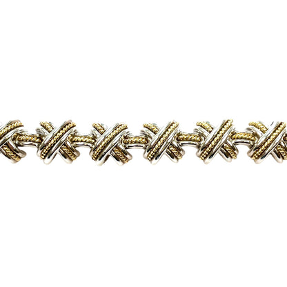 Silver & 18ct Yellow Gold Tiffany & Co. Signature X Bracelet (7")