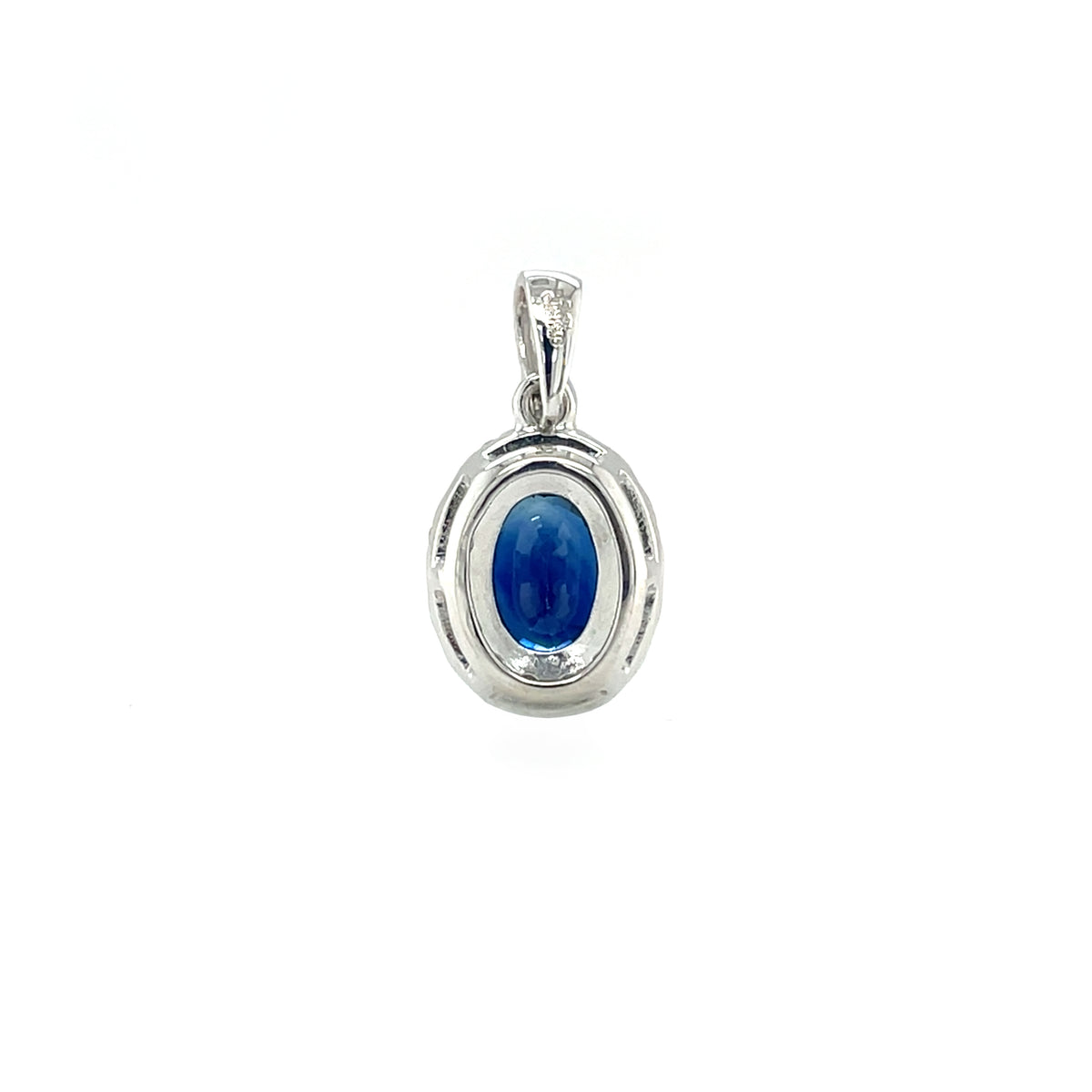 Platinum Sapphire & Diamond Cluster Pendant