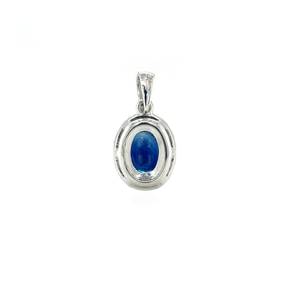 Platinum Sapphire & Diamond Cluster Pendant