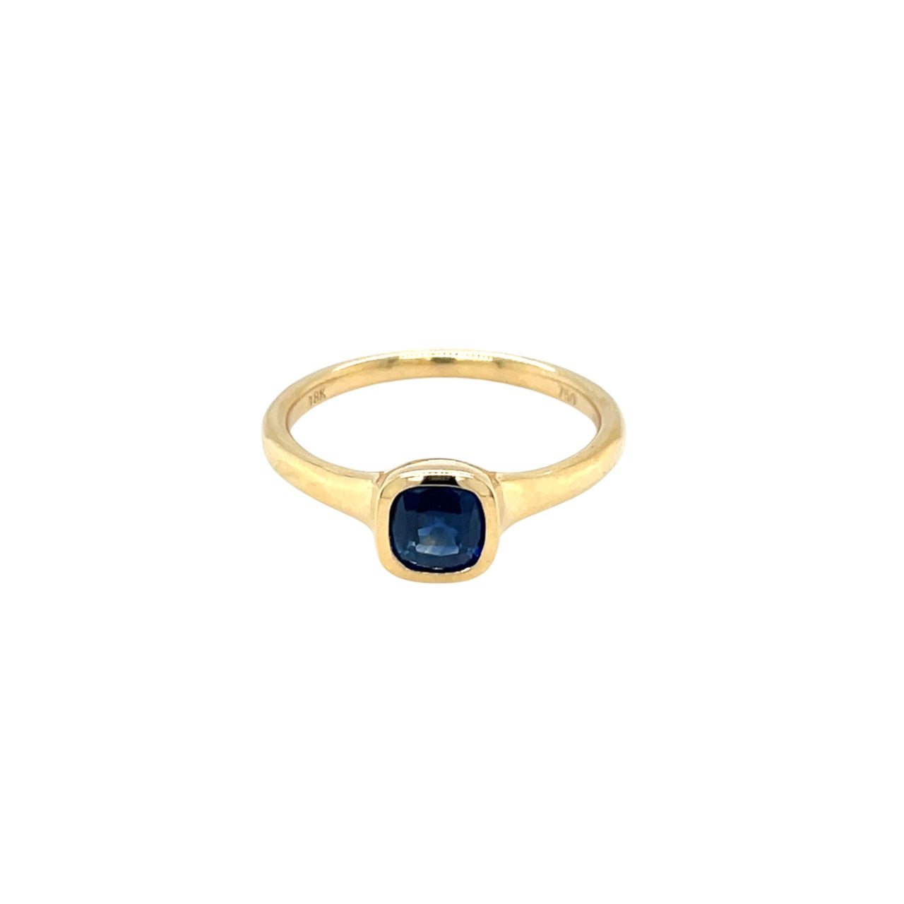 18ct Yellow Gold Sapphire Single Stone Ring (M)