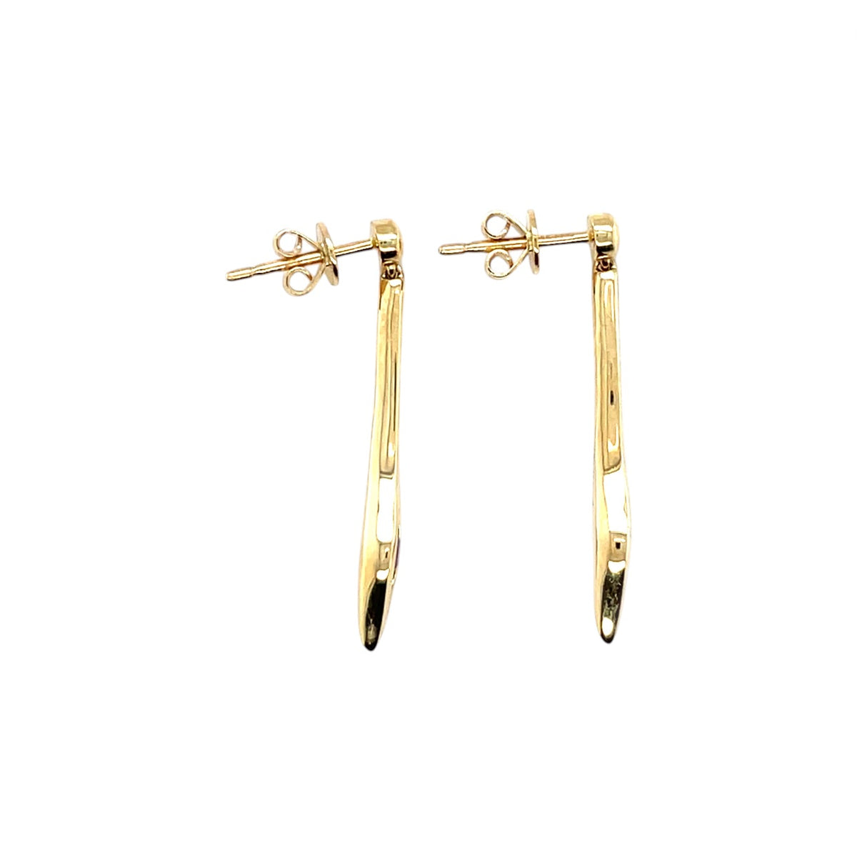 18ct Yellow Gold Ruby &  Diamond Drop Earrings