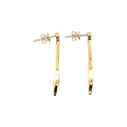 18ct Yellow Gold Ruby &  Diamond Drop Earrings