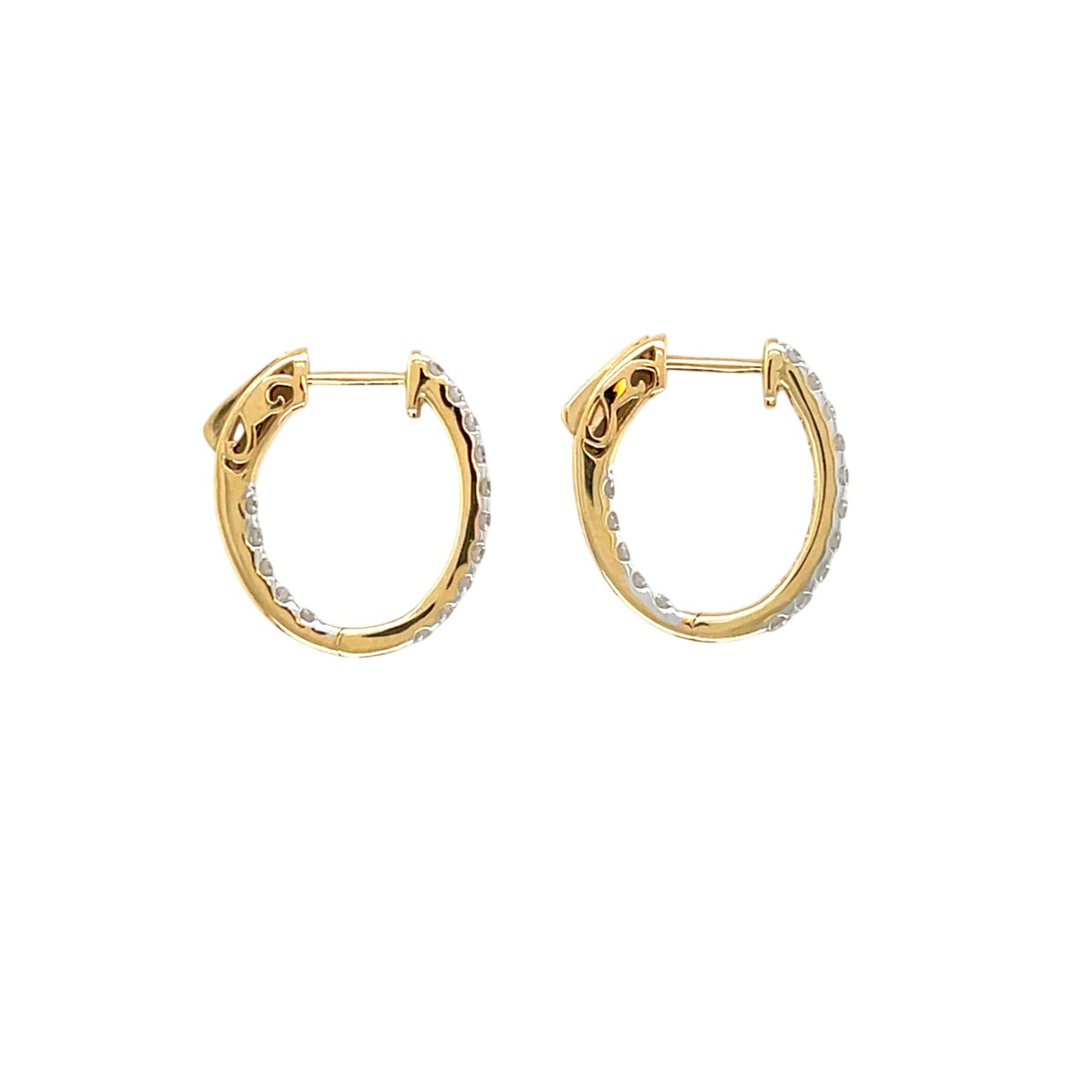 18ct Yellow Gold Diamond Hoop Earrings