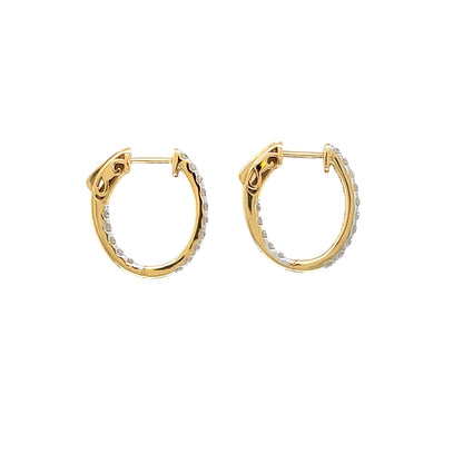 18ct Yellow Gold Diamond Hoop Earrings