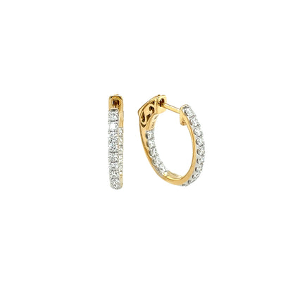 18ct Yellow Gold Diamond Hoop Earrings