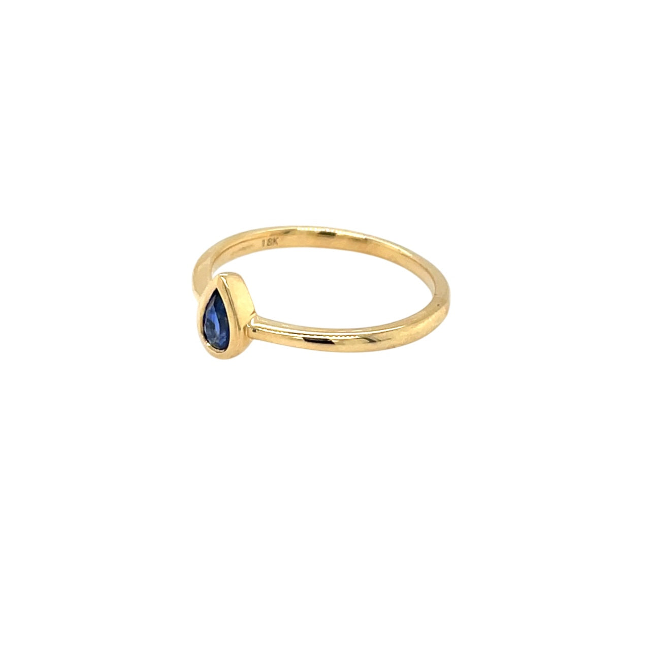 18ct Yellow Gold Pear-Shaped Sapphire Ring (M)